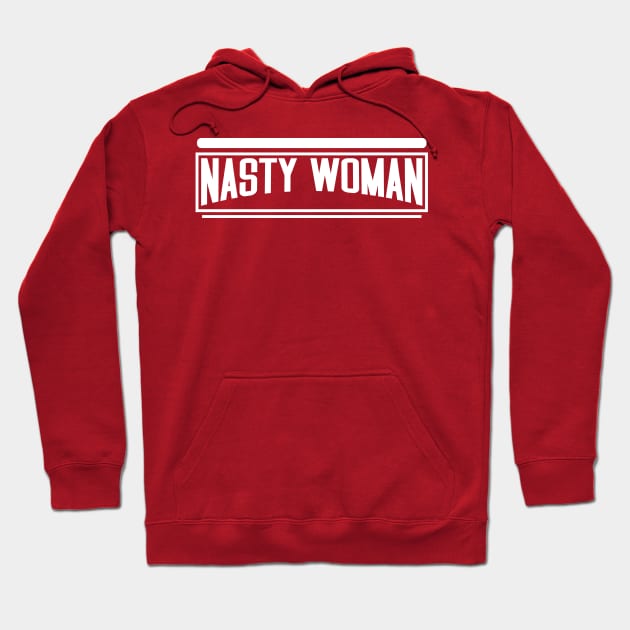 nastywoman text white Hoodie by Dexter
